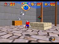Super Mario 64 sur N64 - Niveau 11 : Monde trempé-séché - Pièces et généralités