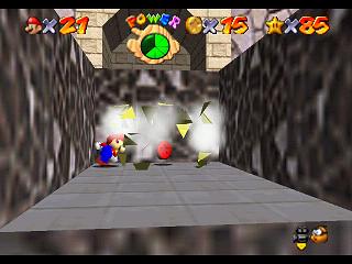 Super Mario 64 sur N64 - Niveau 11 : Monde trempé-séché - Pièces et généralités