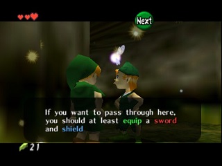 ميدو Zelda Ocarina Of Time Master Quest على N64 : غابة كوكيري: استيقاظ لينك