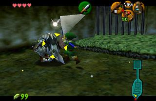 Un colpo preciso abbatterà questo lupo in una volta sola. Zelda Ocarina Of Time su N64 : La piana di Hyrule