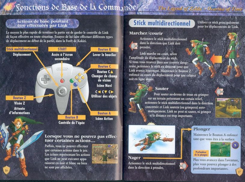Zelda Ocarina Of Time : La notice de la version N64