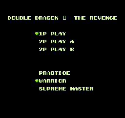 Double Dragon 2 на Nes: Туториал - Меню и спецприемы (и обычные)