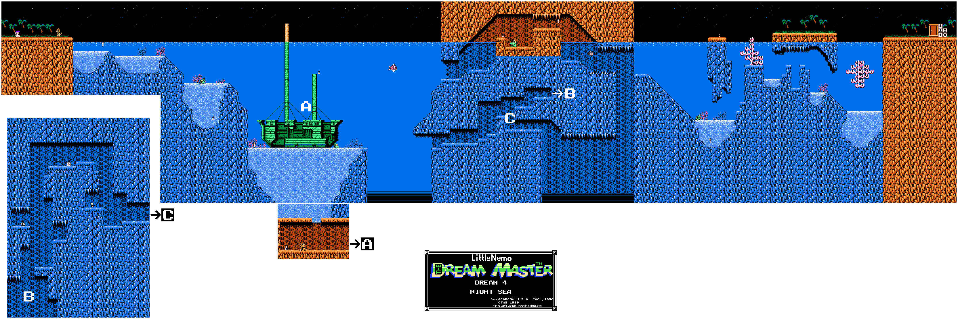 Little Némo - Dream Master sur Nes : Les cartes (plans)
