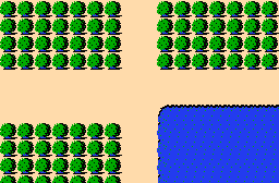 The legend of Zelda - Plan (carte) du monde extérieur (Overworld) de la Quête 2