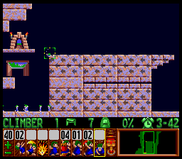 Lemmings Super nintendo : La soluce du niveau 5 - 05 : SUNSOFT SPECIAL 5