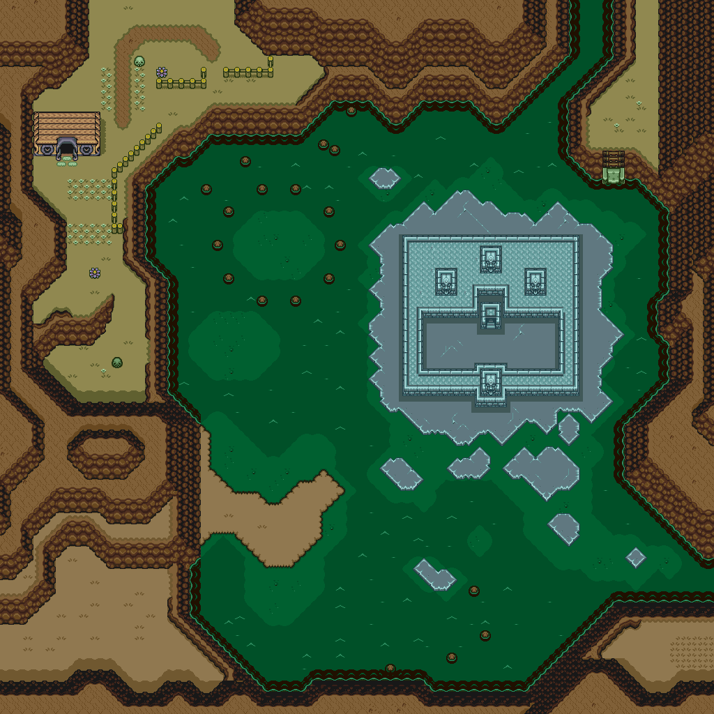 Zelda 3 ALTTP Super Nes : Carte du monde de lumière de Zelda III A Link To The Past sur Snes Mini et Game Boy Advance